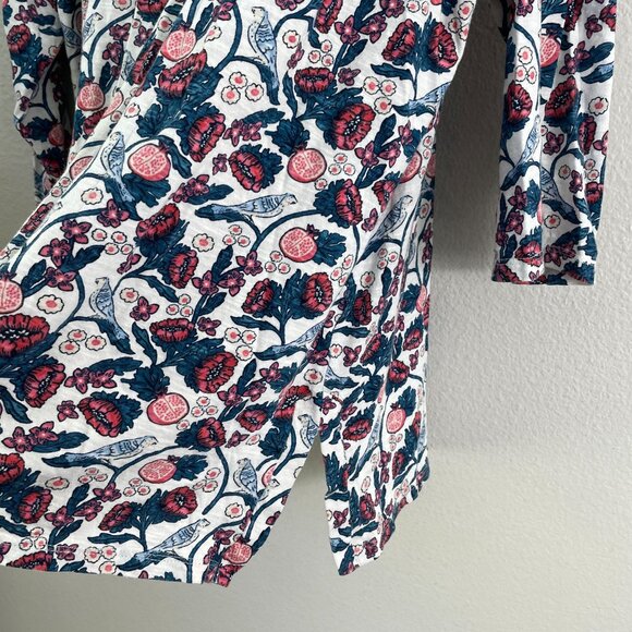 Style & Co Womens Plus XXL Floral Tunic Top 3/4 Sleeves Floral Pomegranate Bird - Picture 8 of 10